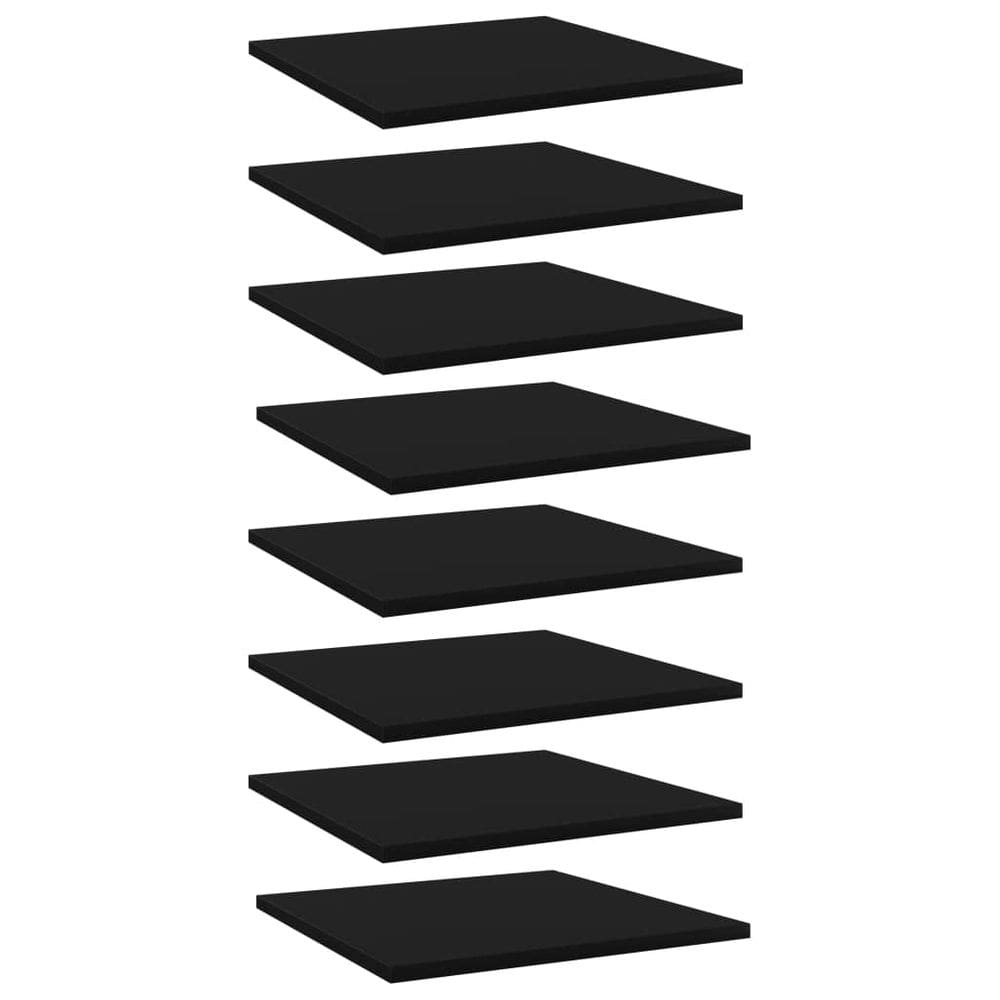 Estante de livros VidaXL Modern Black Engineered Wood, conjunto de 8 peças, 40x40x1,5 cm