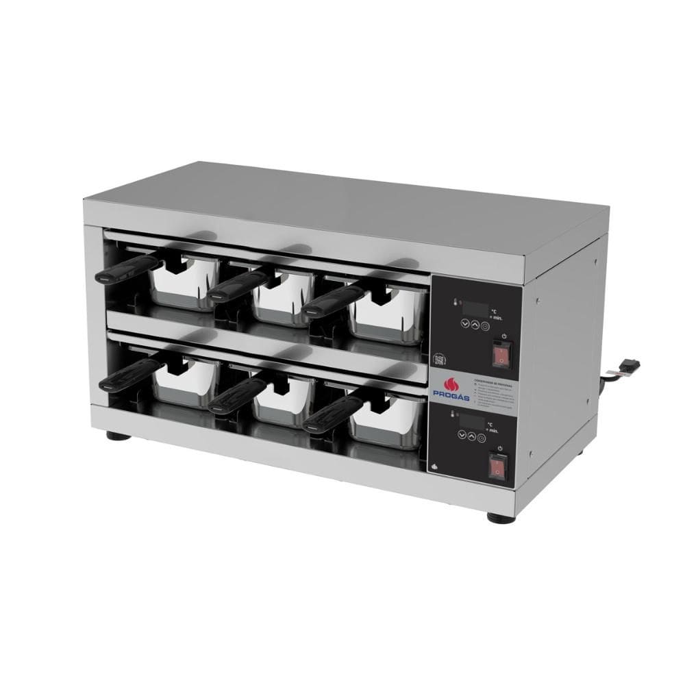 Conservador de Proteínas Profissional Digital Até 80ºc 6 Cubas 1200w Prcprot-06 220v - Progás P46410