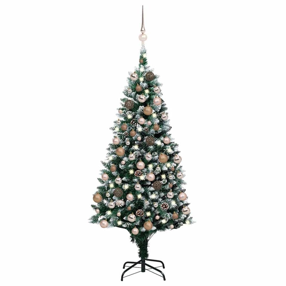 Árvore de Natal vidaXL 150 LEDs de 1,5 m com luzes e decorações