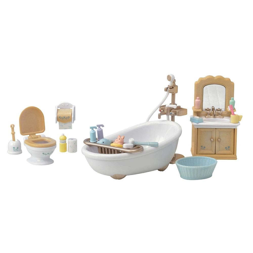 Conjunto de móveis Toy Dollhouse Calico Critters Country Bathroom