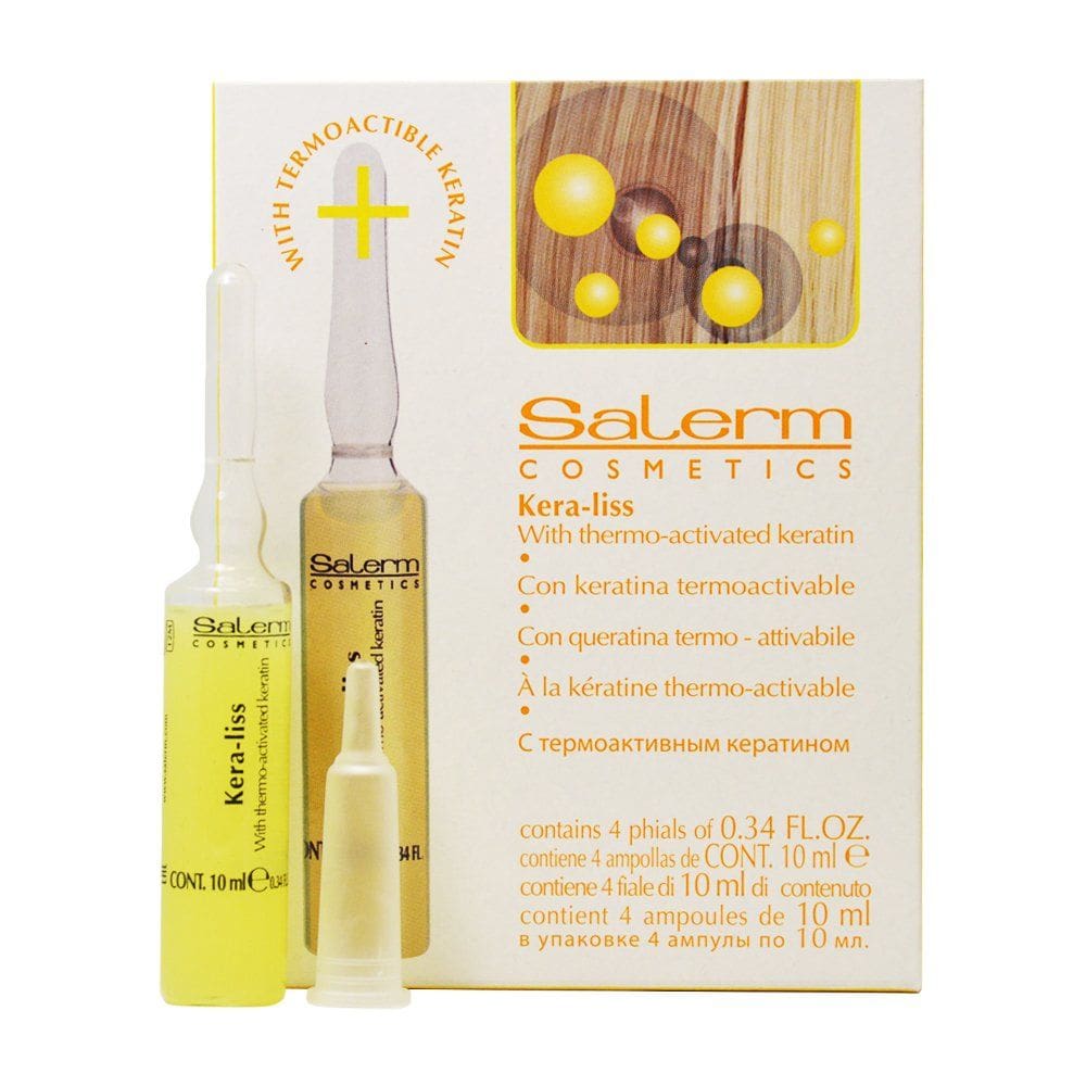 Frasco de queratina Salerm Cosmetics Kera-liss 4 x 13 ml