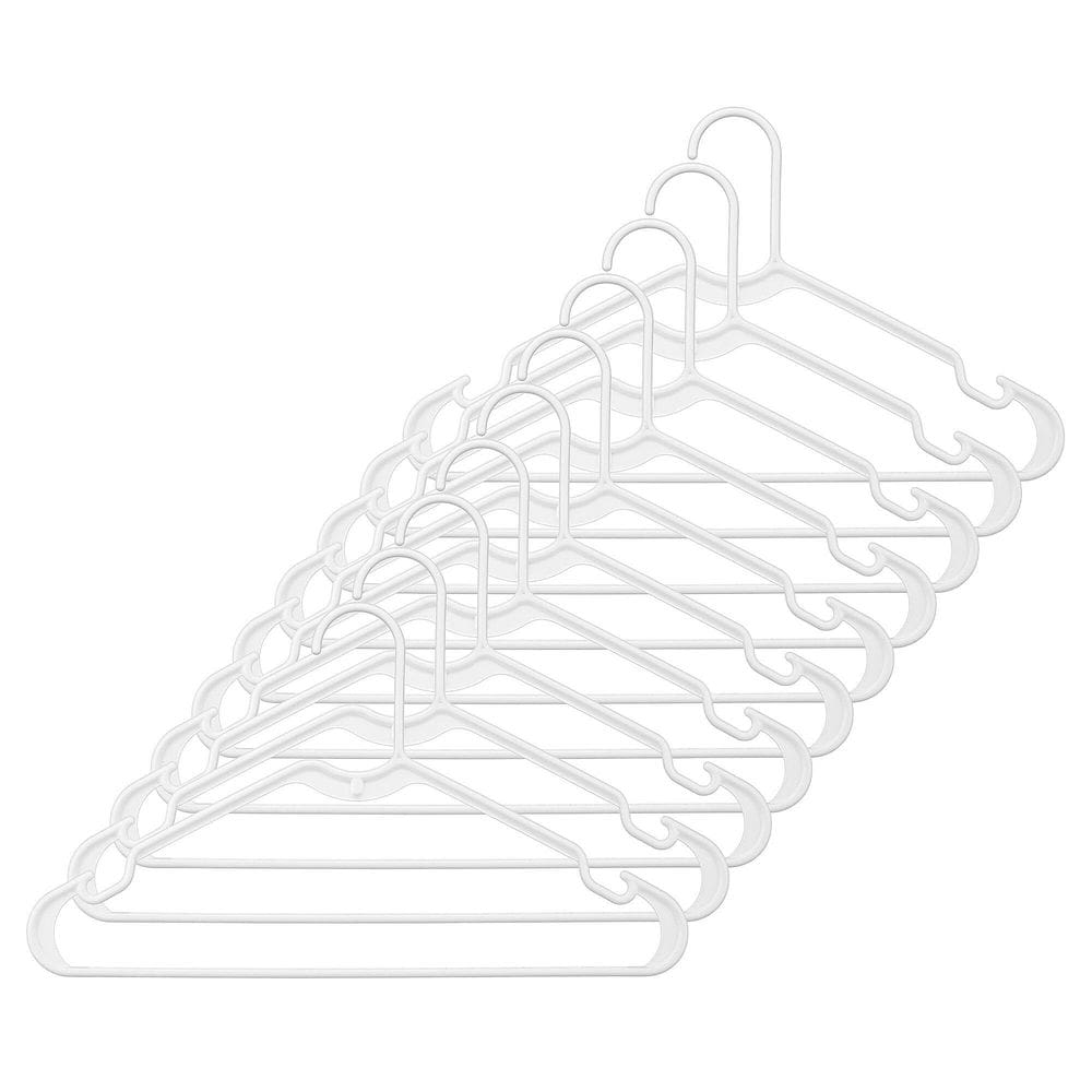 Cabide de roupas de plástico Whitmor White, pacote com 10