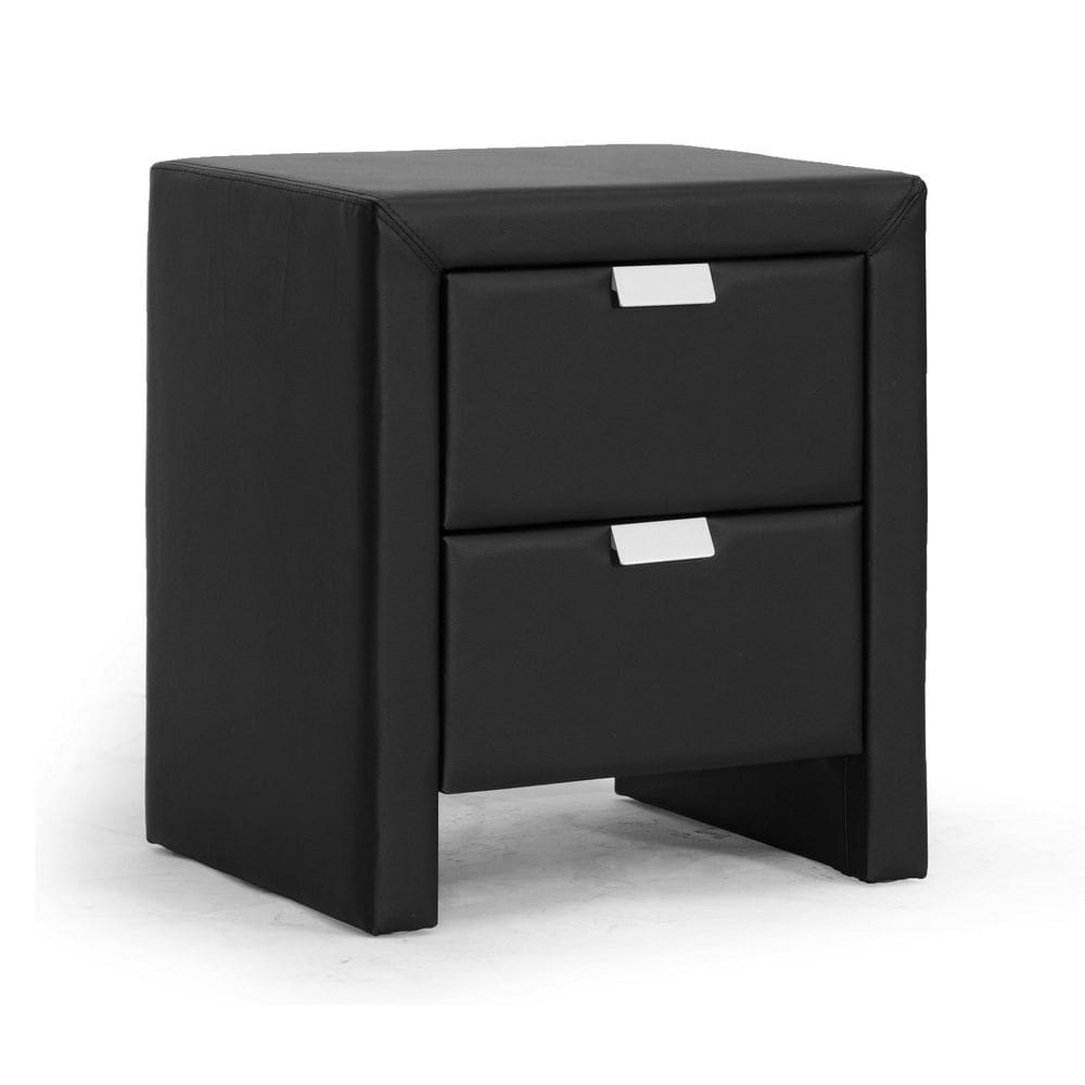 Mesa de cabeceira Baxton Studio Frey estofada em preto moderno