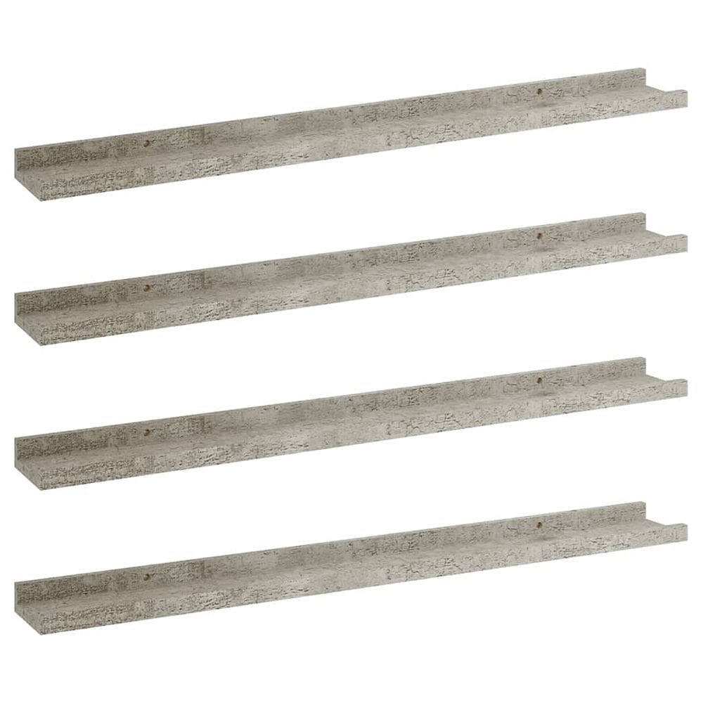 Prateleiras de parede VidaXL Concrete Grey 80x9x3cm MDF 4 peças