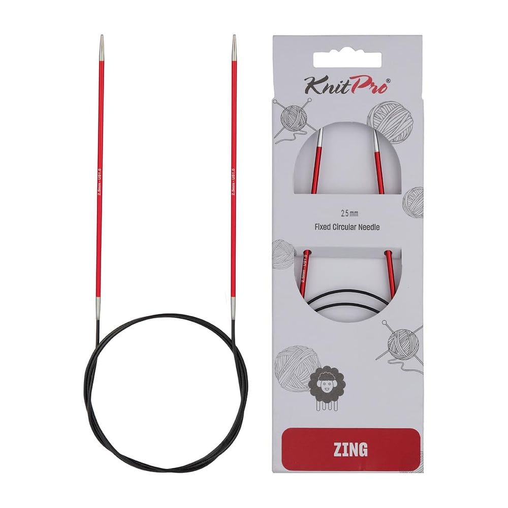 Agulhas circulares fixas KnitPro Zing 80cm US 1.5 (2.50mm)