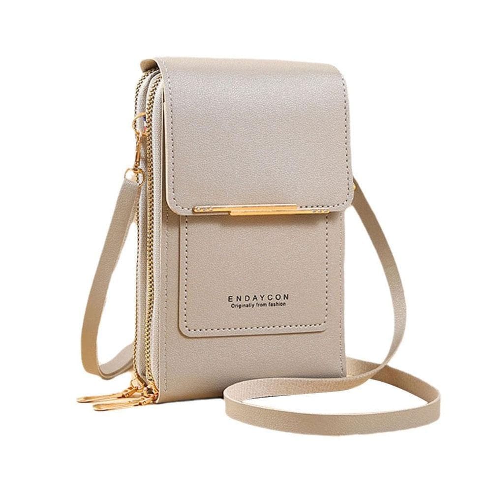 Bolsa tiracolo em couro com bloqueio de RFID para mulheres