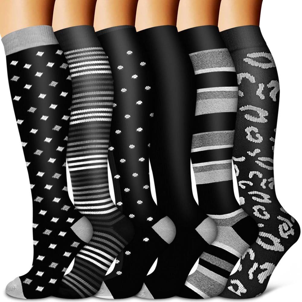 Meias de compressão BLUEENJOY Copper para mulheres e homens (6 pares)