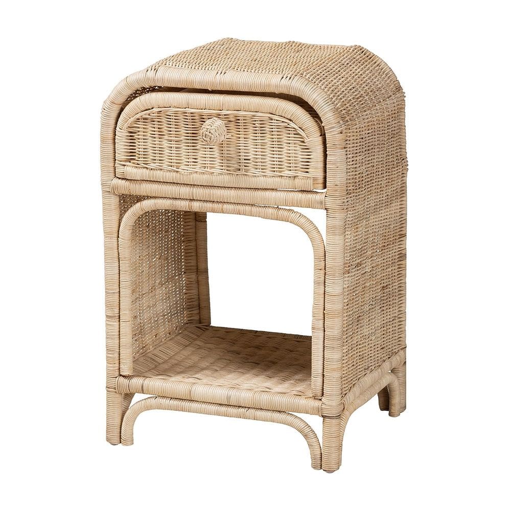 Mesa de cabeceira Baxton Studio Magni Modern Bohemian Rattan Brown