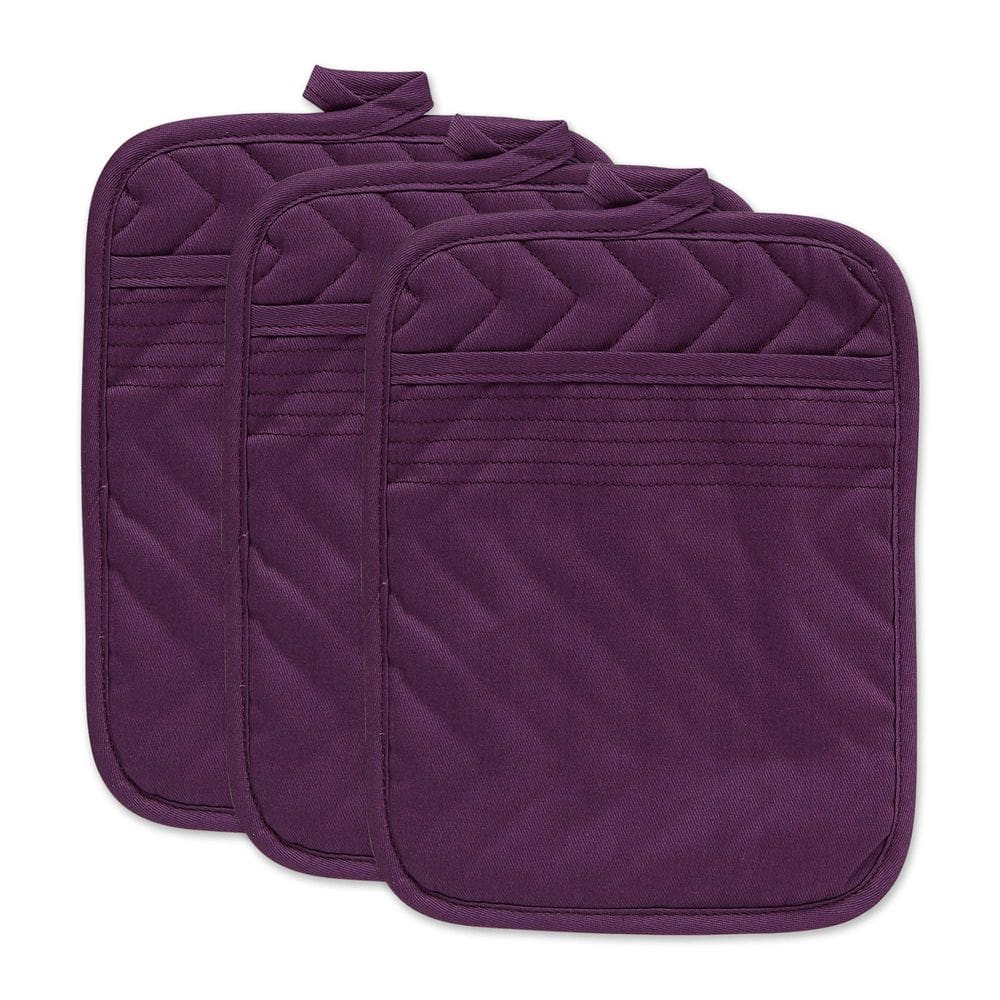Conjunto de porta-panelas DII: algodão acolchoado resistente ao calor, 7 x 9 cm, 3 peças