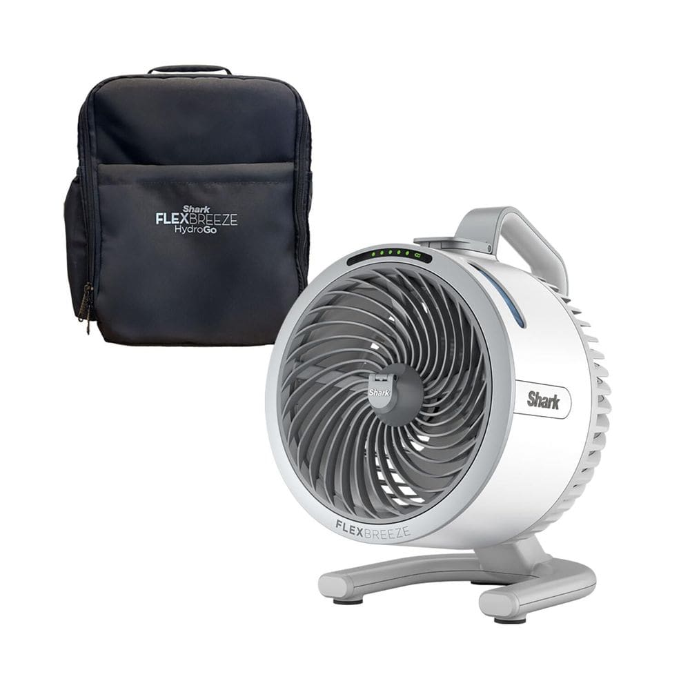 Ventilador portátil Shark FlexBreeze HydroGo com bolsa de viagem branca
