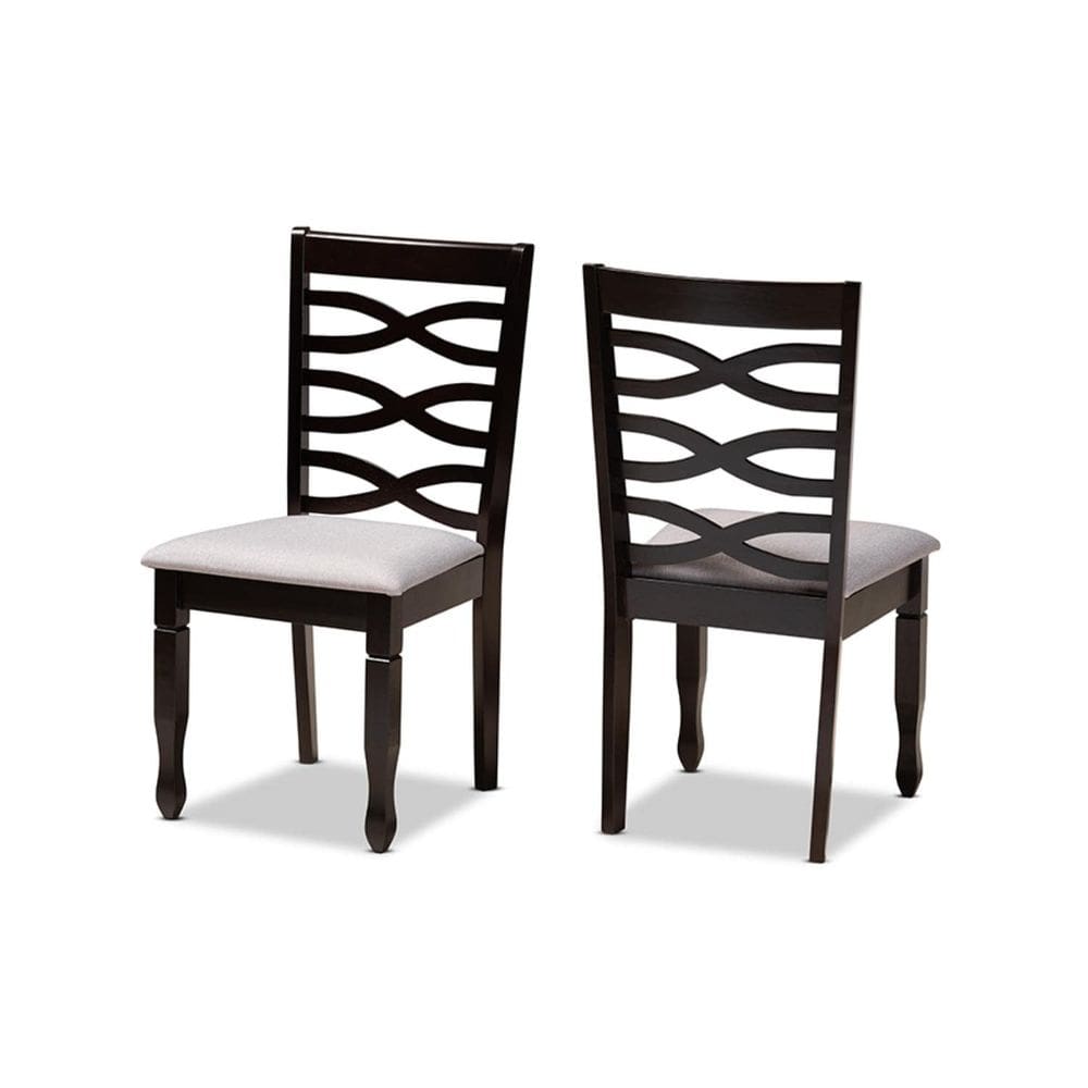 Cadeira de jantar Baxton Studio Lanier Modern Grey Fabric (conjunto de 2)