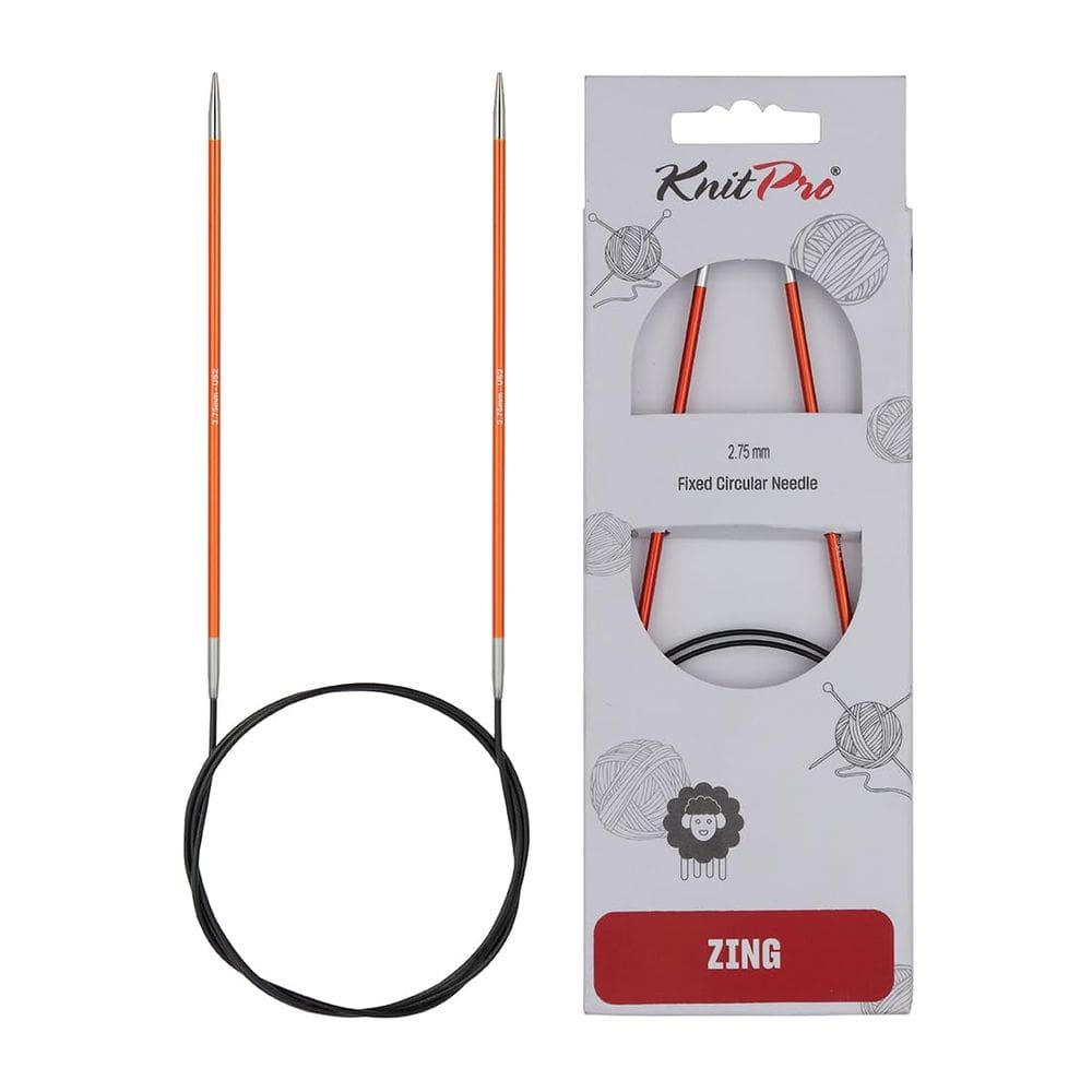 Agulhas circulares fixas KnitPro Zing 32cm US 2 (2,75 mm)