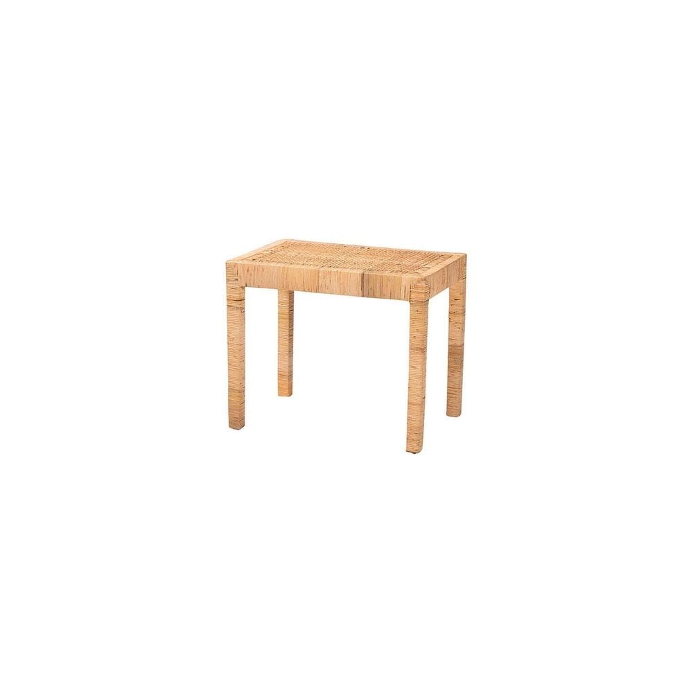 Banco Accent Baxton Studio Abelia Modern Bohemian Rattan Wood