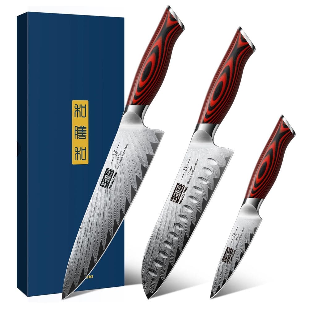 Conjunto de facas HOSHANHO Damascus Kitchen 3 peças Ultra-Sharp