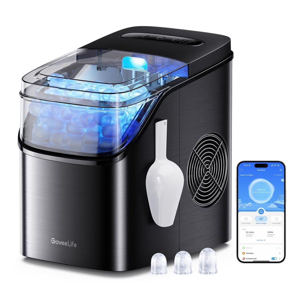 Máquina de gelo inteligente GoveeLife Countertop 26 kg/24 horas preta