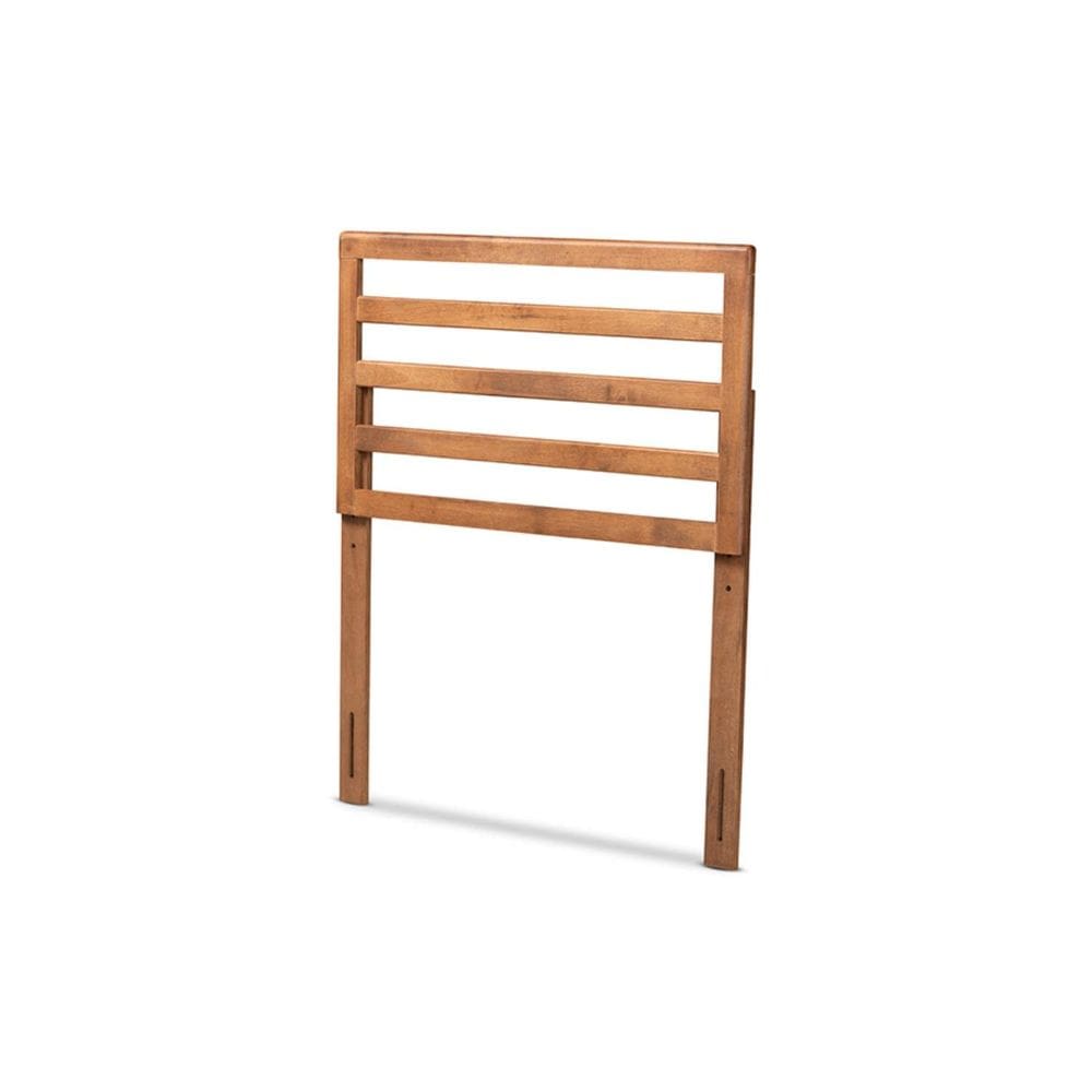 Cabeceira Baxton Studio Akemi Twin Size em madeira com acabamento em nogueira