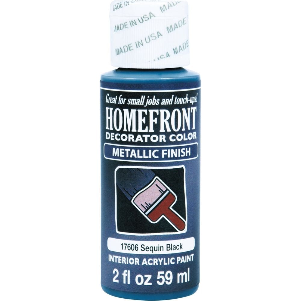 Paint Plaid Enterprises Homefront, acrílico, interior metálico, preto, 60 ml