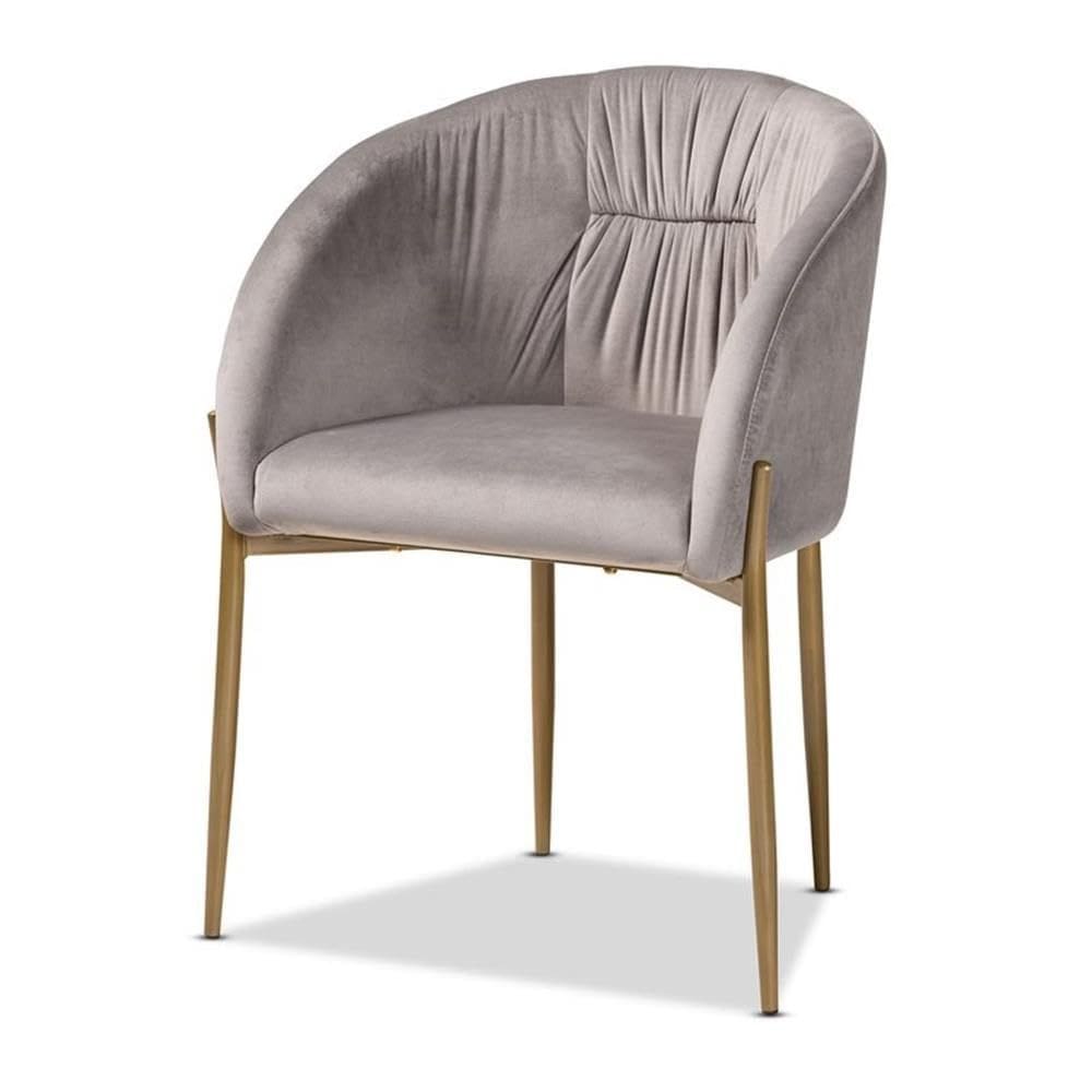 Cadeira de jantar Baxton Studio Ballard Modern Grey Velvet