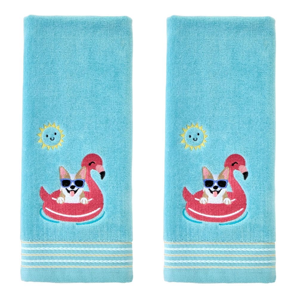 Conjunto de toalhas de mão SKL Home Floating Corgi, 2 unidades para banheira/cozinha/bar