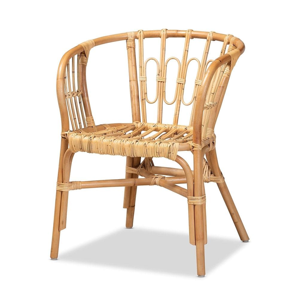 Cadeira de jantar Baxton Studio Luxio Modern Rattan Natural Finish