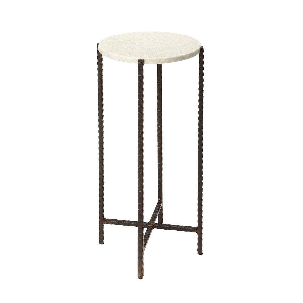 Mesa lateral Butler Specialty Company Nigella Round Marble