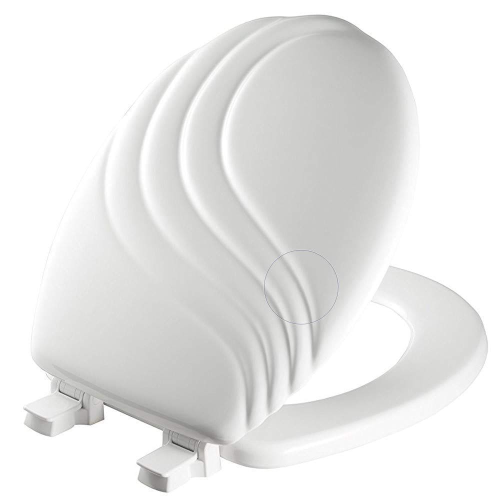 Assento sanitário redondo de madeira moldada Mayfair 27EC000 Swirl branco