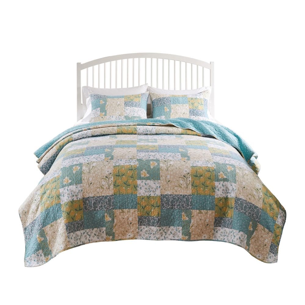 Conjunto de edredões Benzara Evane Full/Queen 229 x 229 cm de algodão floral