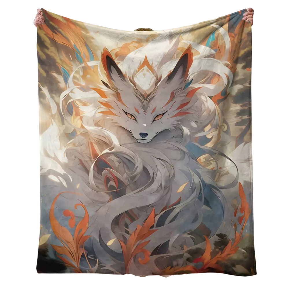 Cobertor SANMU Flannel Soft Anime Mysterious Fox 300g