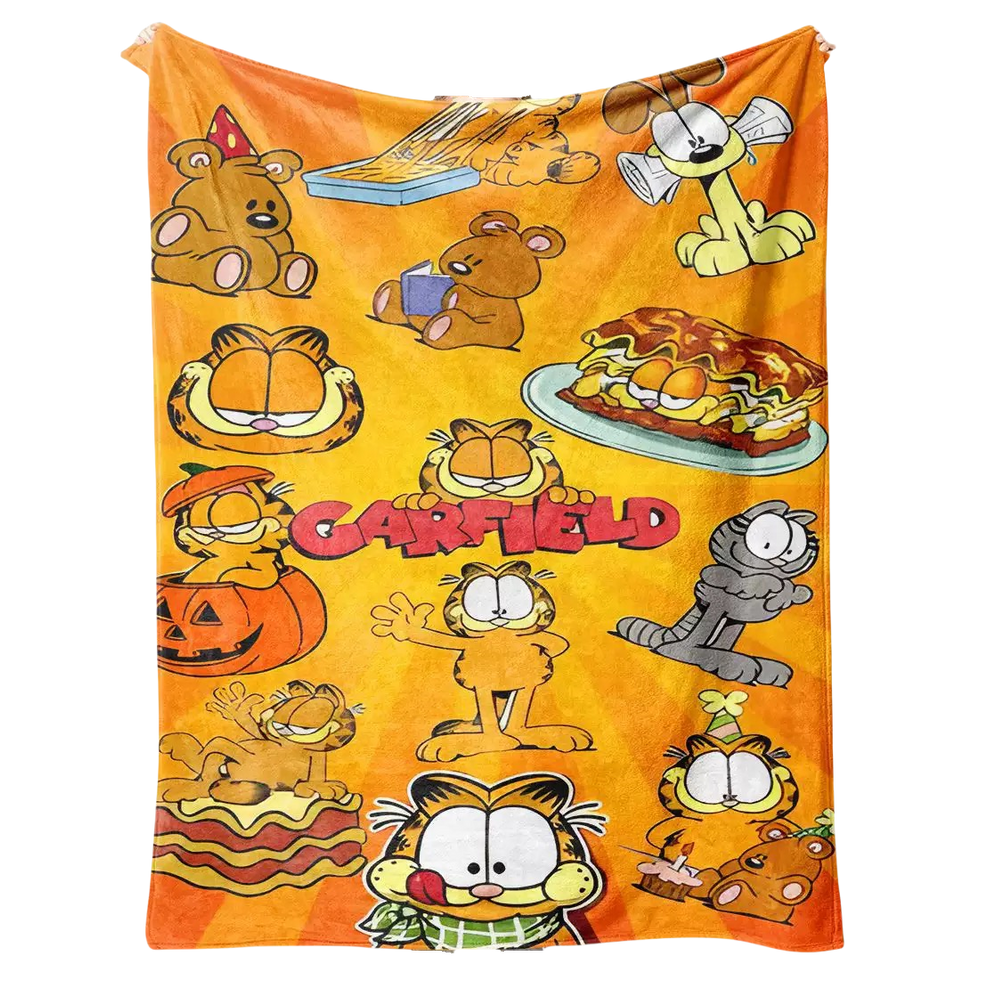 Cobertor Flannel Soft Anime Garfield com comida 300g
