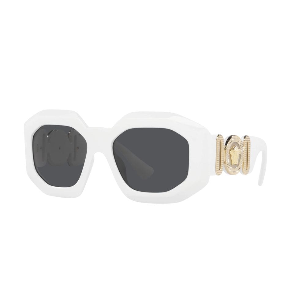 Óculos de sol Versace Woman White Frame Lentes cinza escuro 56mm