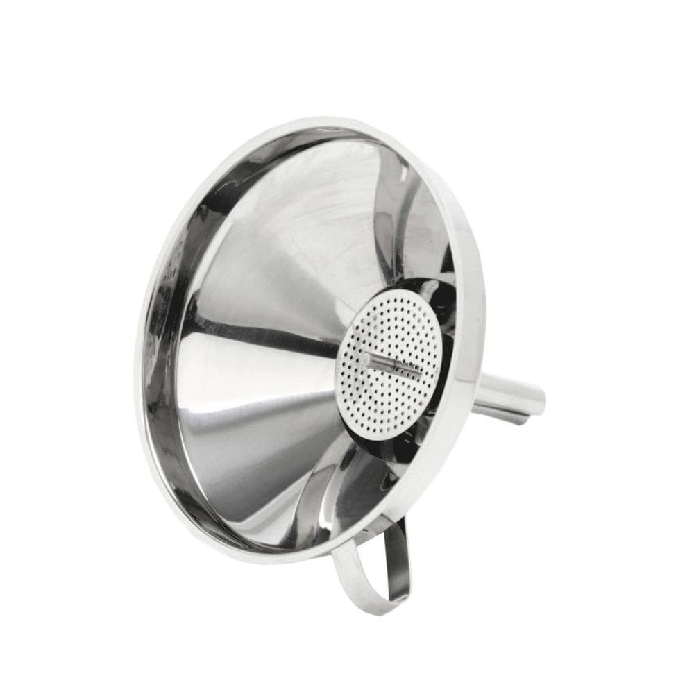 Funil de aço inoxidável Norpro de 14 cm com filtro removível