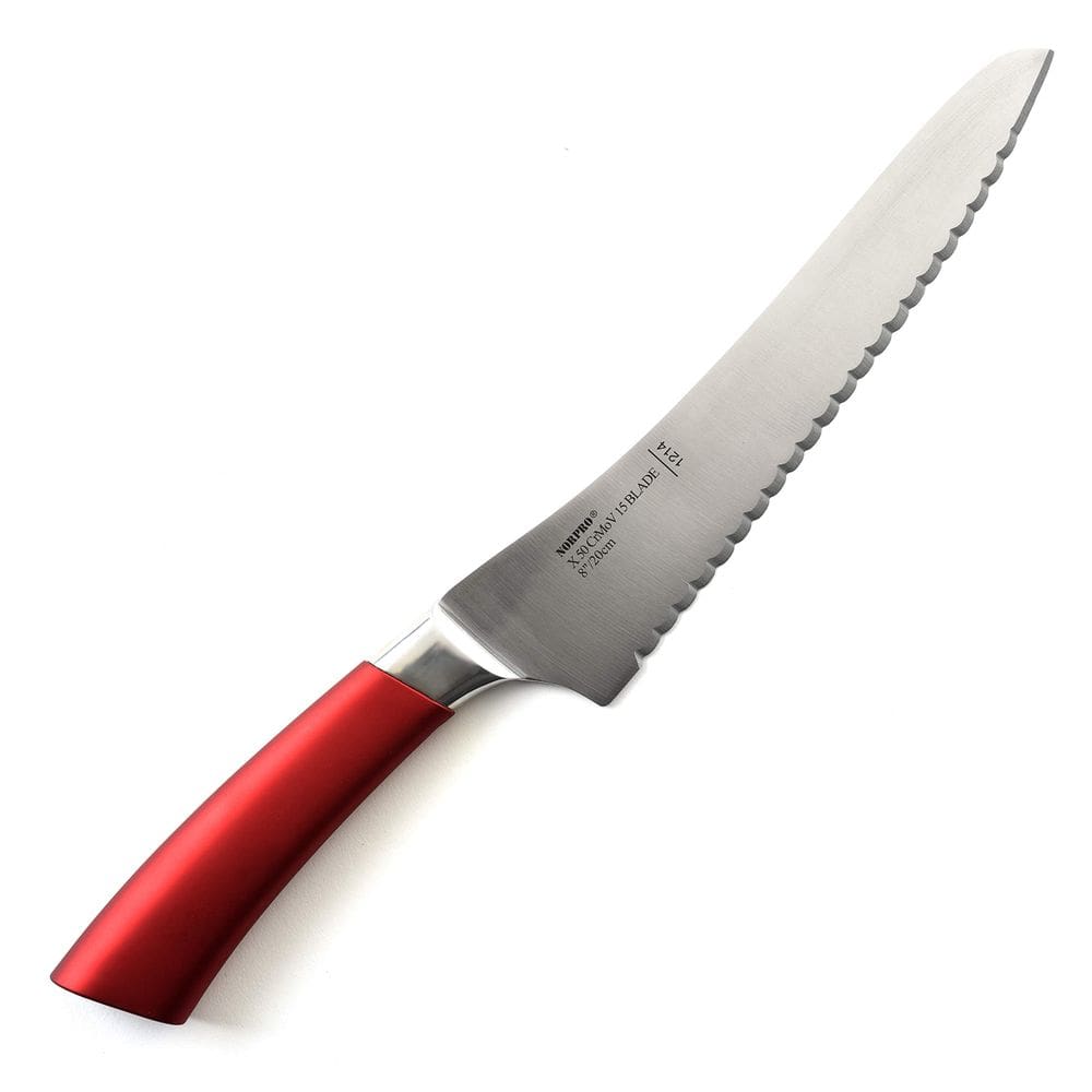 Faca de cozinha multiuso Norpro UNI de 20 cm com lâmina serrilhada