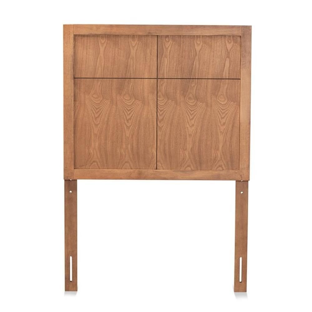 Cabeceira Baxton Studio Monroe Modern Rustic Ash Walnut Wood