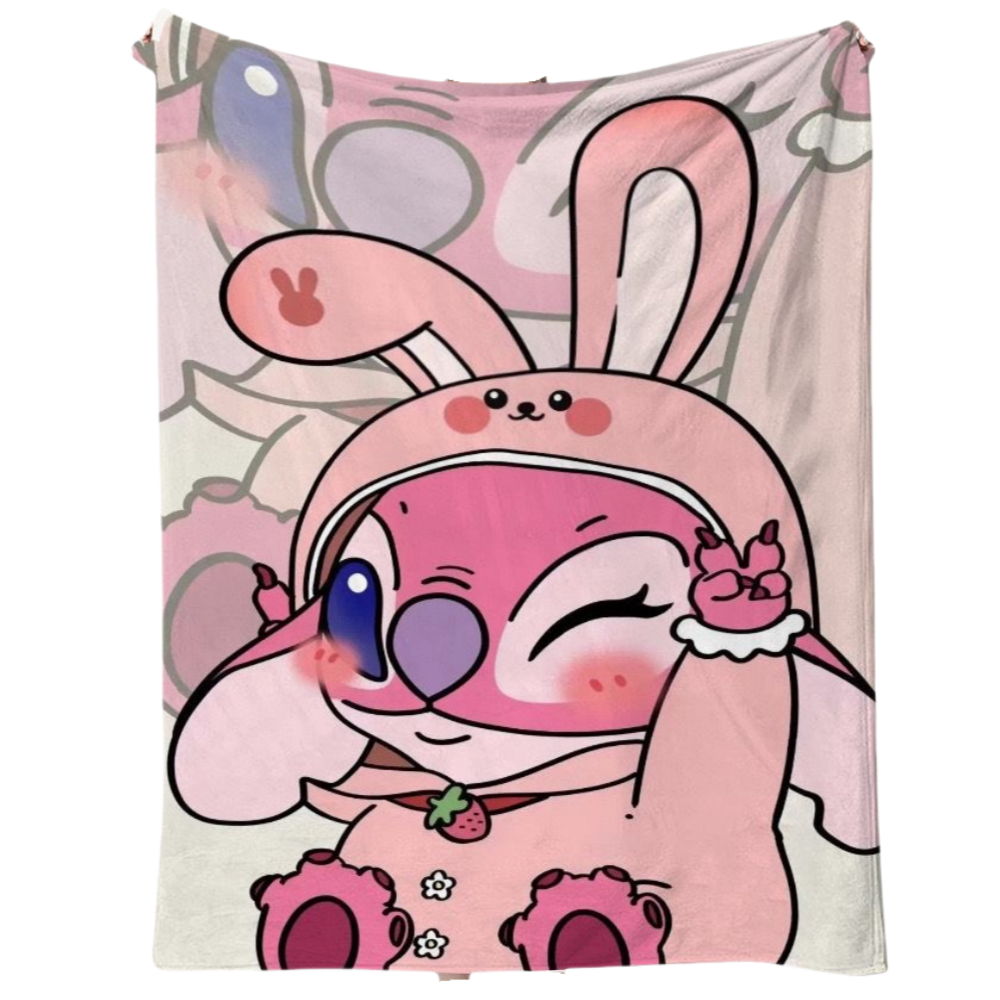 Cobertor SANMU Soft Creative Printing Pink Stitch Angel