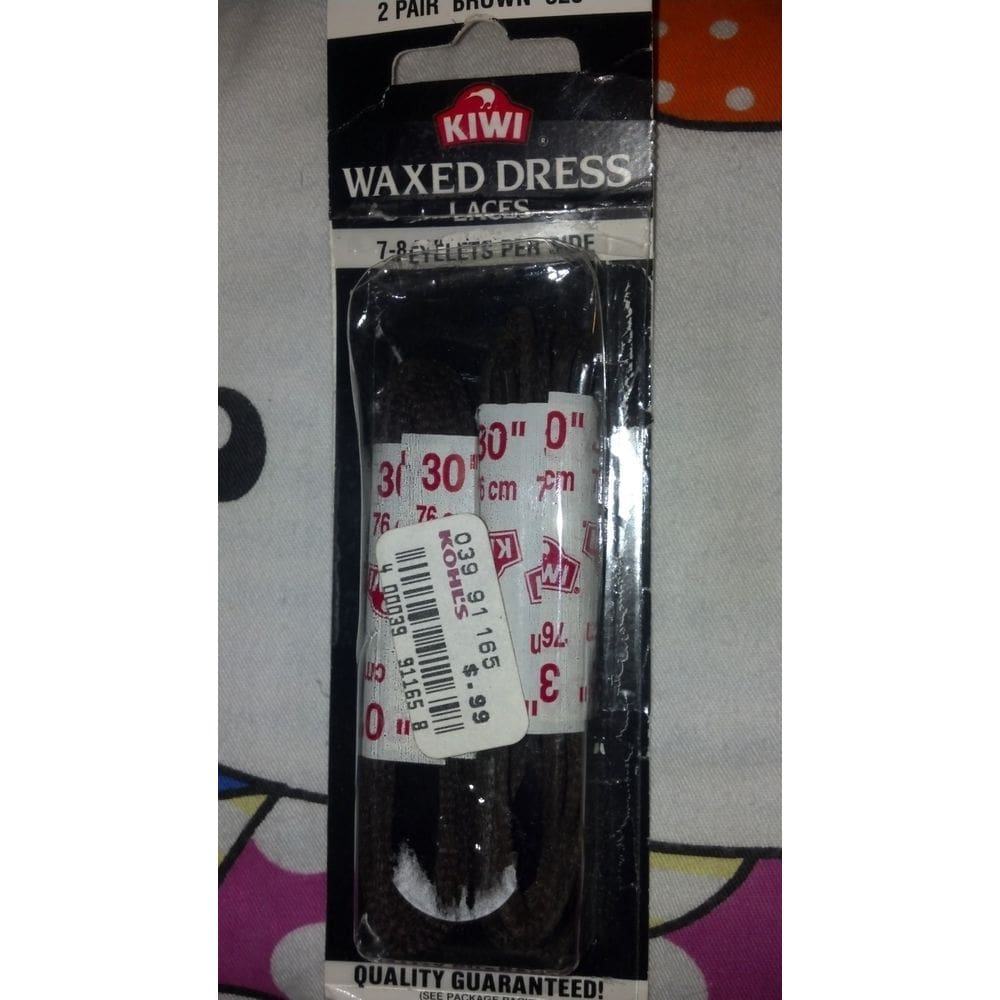 Vestido encerado Kiwi com cadarços, 30 cm, marrom, 2 pares