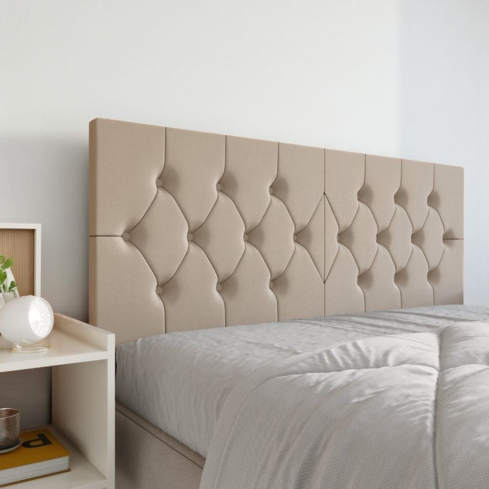 Cabeceira Painel Box Elisa 90cm Estofada Dobrável Fixação na Parede Estilo Capitone Moderna Sofisticada