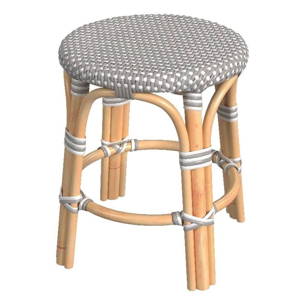 Banco Butler Specialty Company Tobias Rattan redondo 45 cm cinza