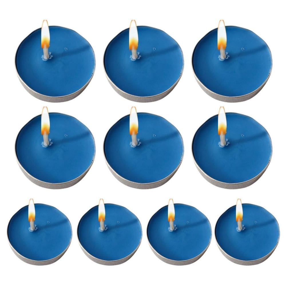 Kit 10 Velas Azul Rechaud Parafina Decoração