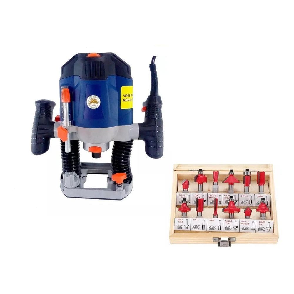 Tupia De Coluna 1250W 8Mm + Kit Fresas 12Pçs Songhe Tools