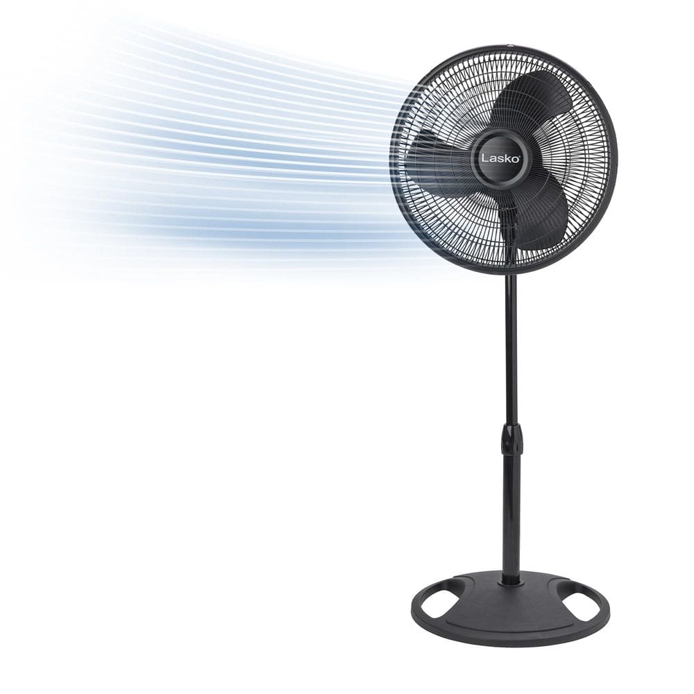 Ventilador de pedestal Lasko 2521 40 cm, 3 velocidades, silencioso, ajustável, preto