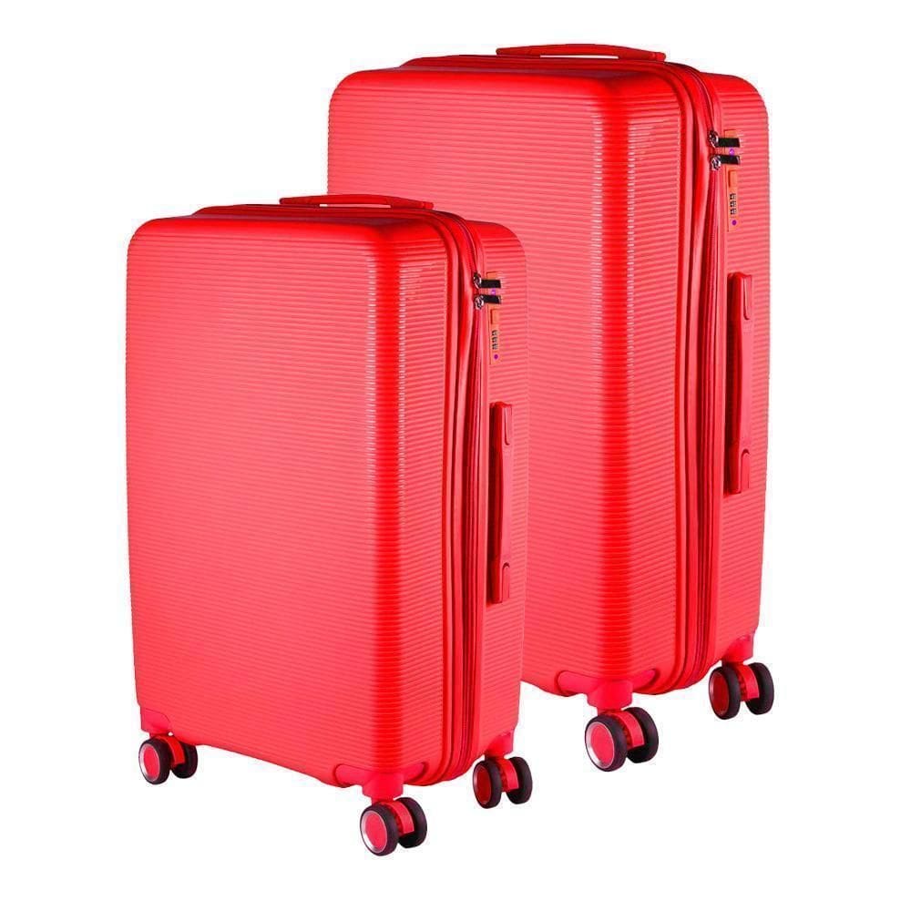 Kit Mala 23Kg + Mala 10Kg Polipropileno Inquebrável Vermelha