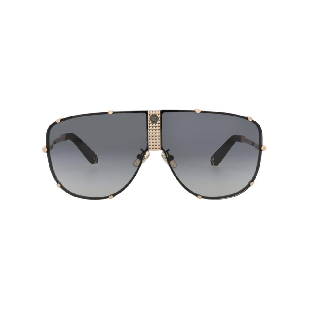 Óculos de sol Philipp Plein SPP 075 M em ouro rosa com peças verdes