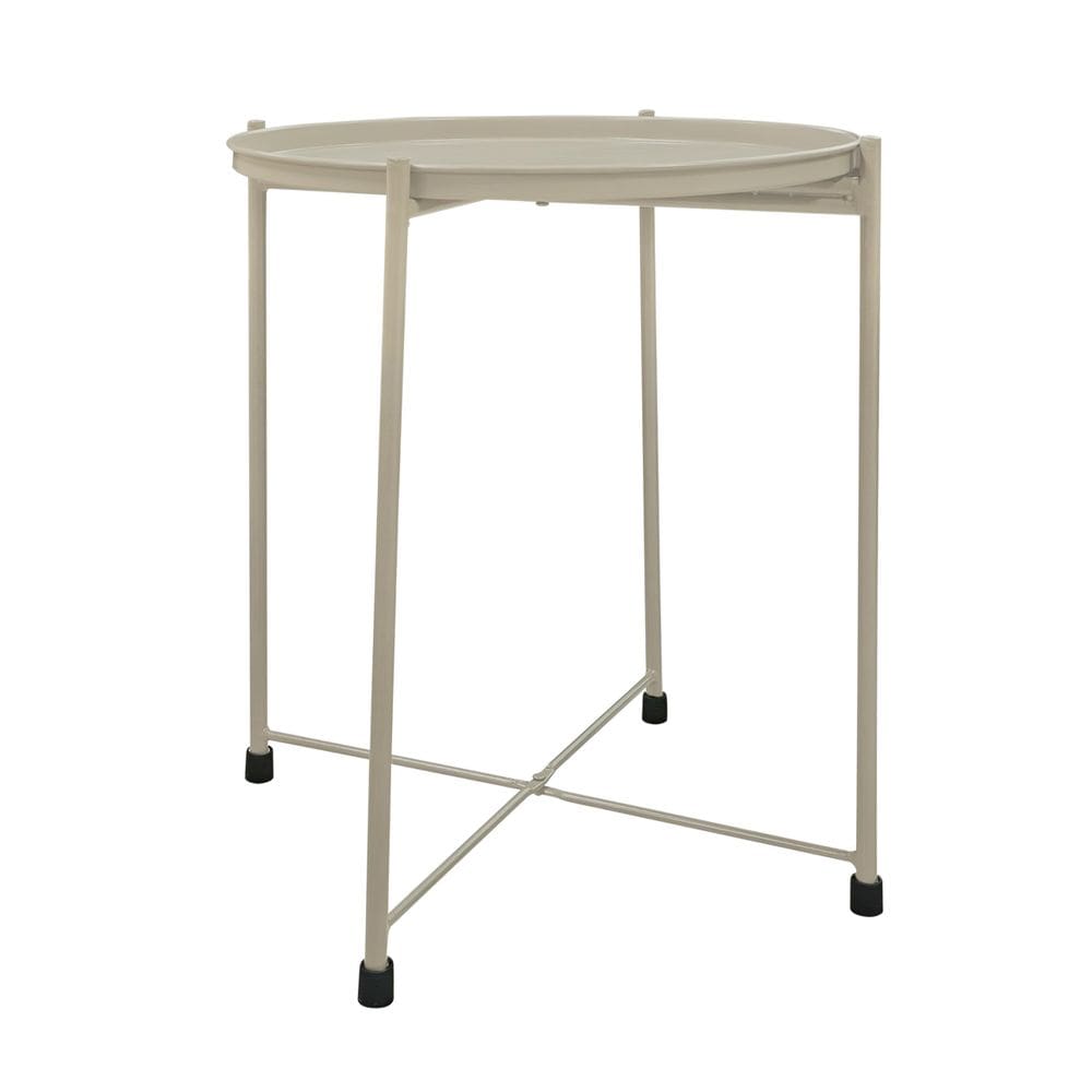 Mesa lateral The Urban Port 45 cm, dobrável, bege