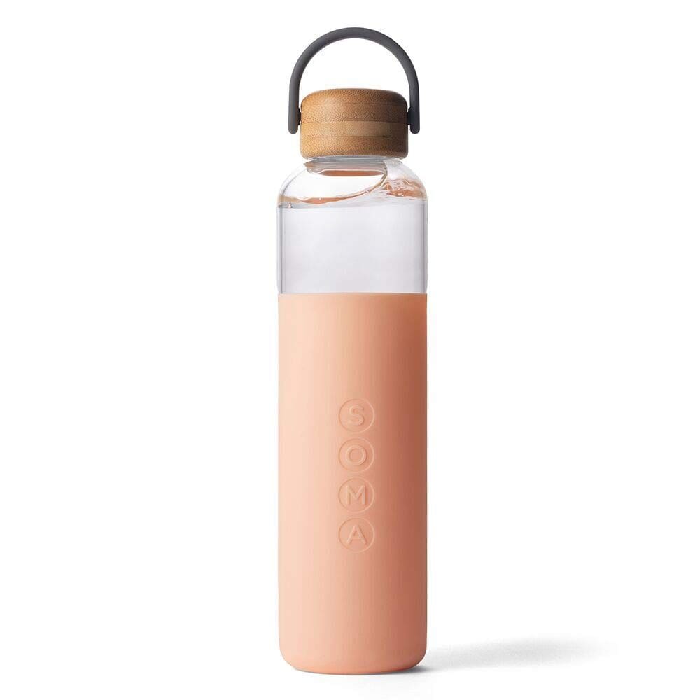 Garrafa de água SOMA Glass com capa de silicone 750mL Blush