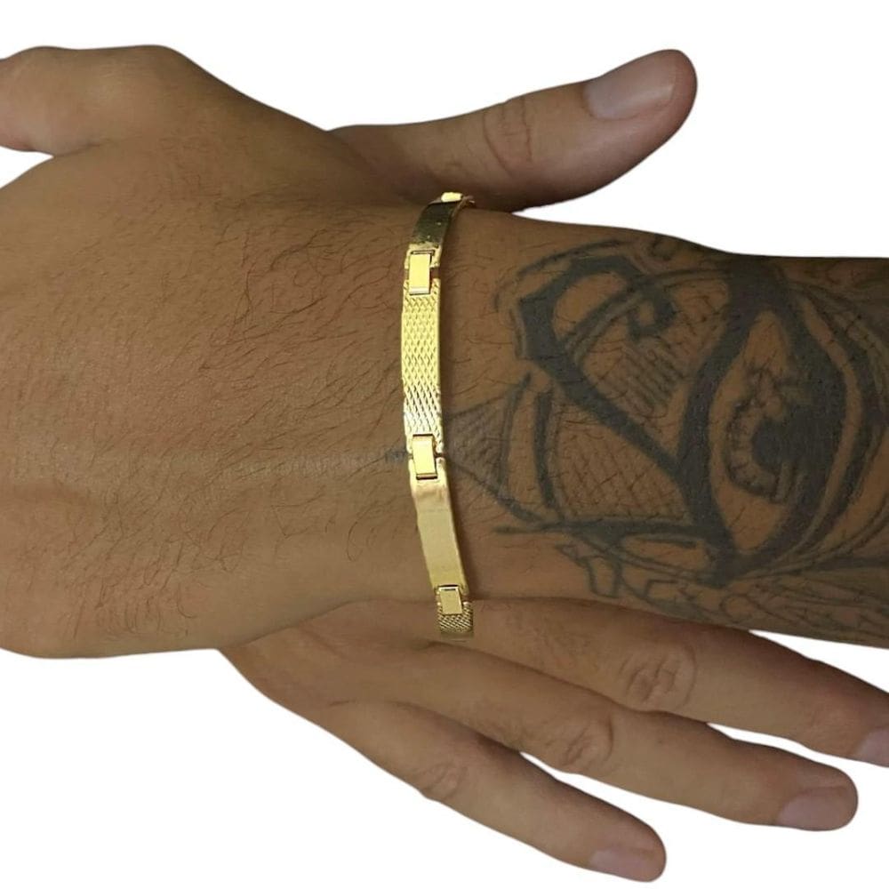 Bracelete Frisado 5Mm - Banhado A Ouro 18K