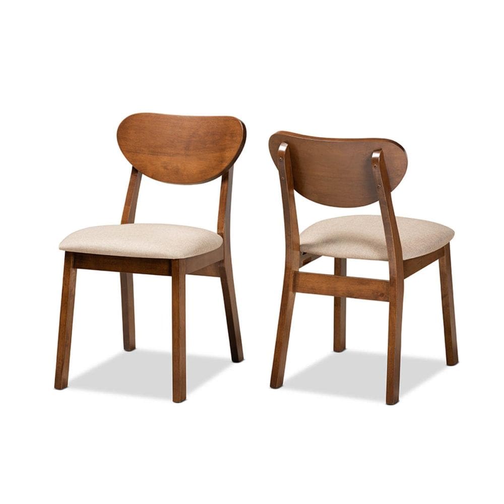 Cadeira de jantar Baxton Studio Damara Mid-Century Modern Sand