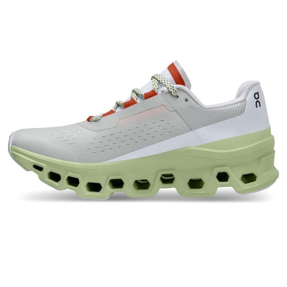 Tênis femininos On Cloudmonster Glacier/Meadow Green 8US