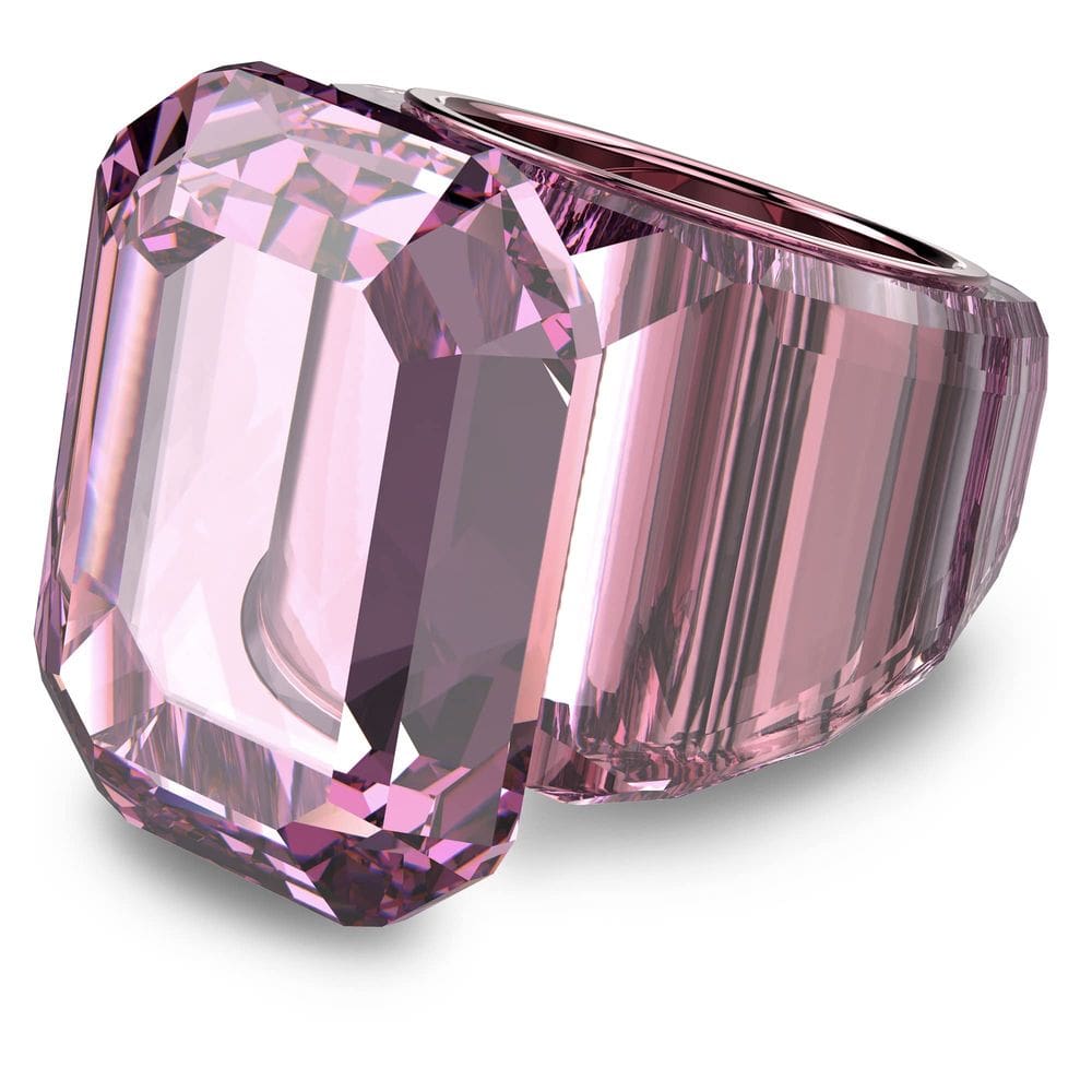 Anel Swarovski Lucent Cocktail Pink Crystal Tamanho 8