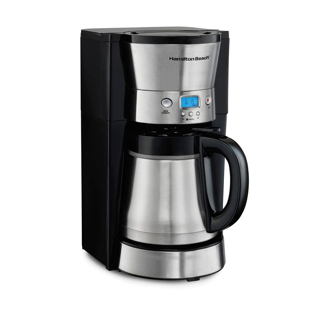 Cafeteira Hamilton Beach programável de 10 xícaras de aço inoxidável