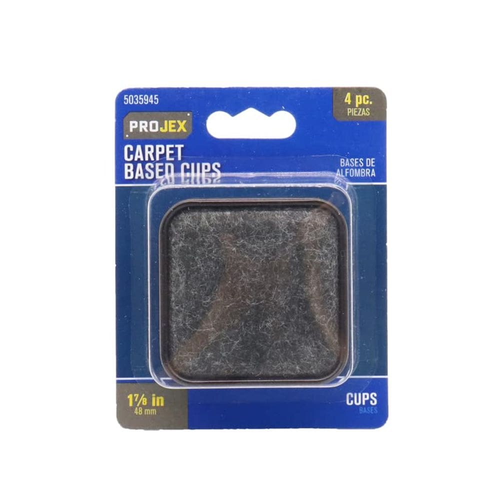 Caster Cup Projex Plastic Brown/Walnut Square, pacote com 4